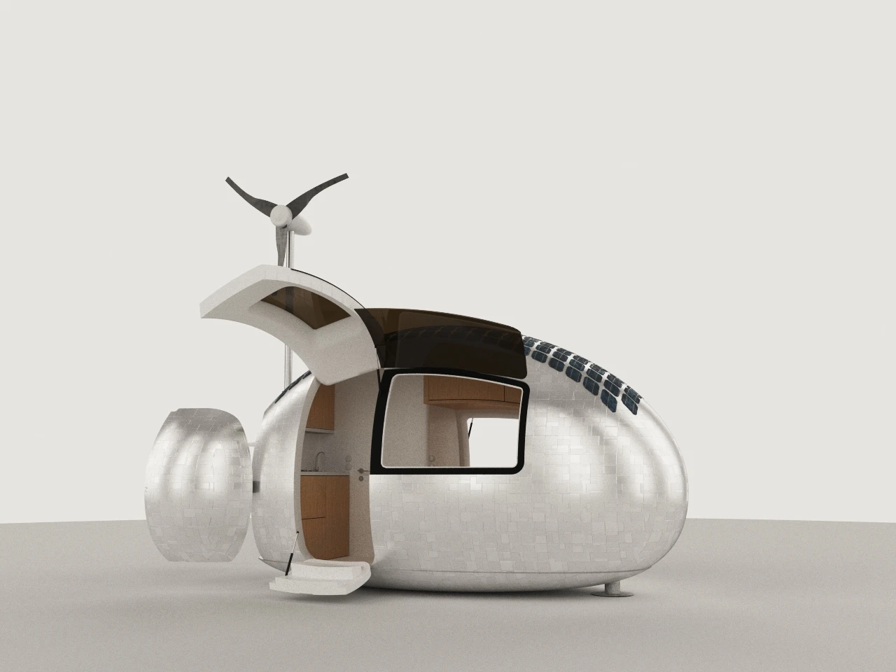 Architectural render of the Ecocapsule
