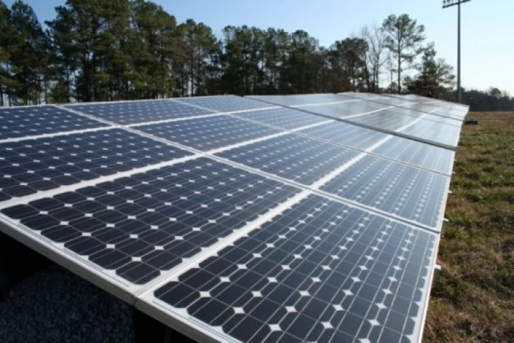 The 435 panel, 75.6 kW solar array sits on land owned by N.C. State University
