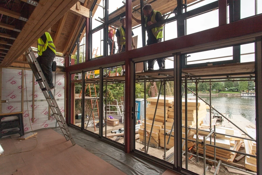 A view of the Formosa living room during construction
