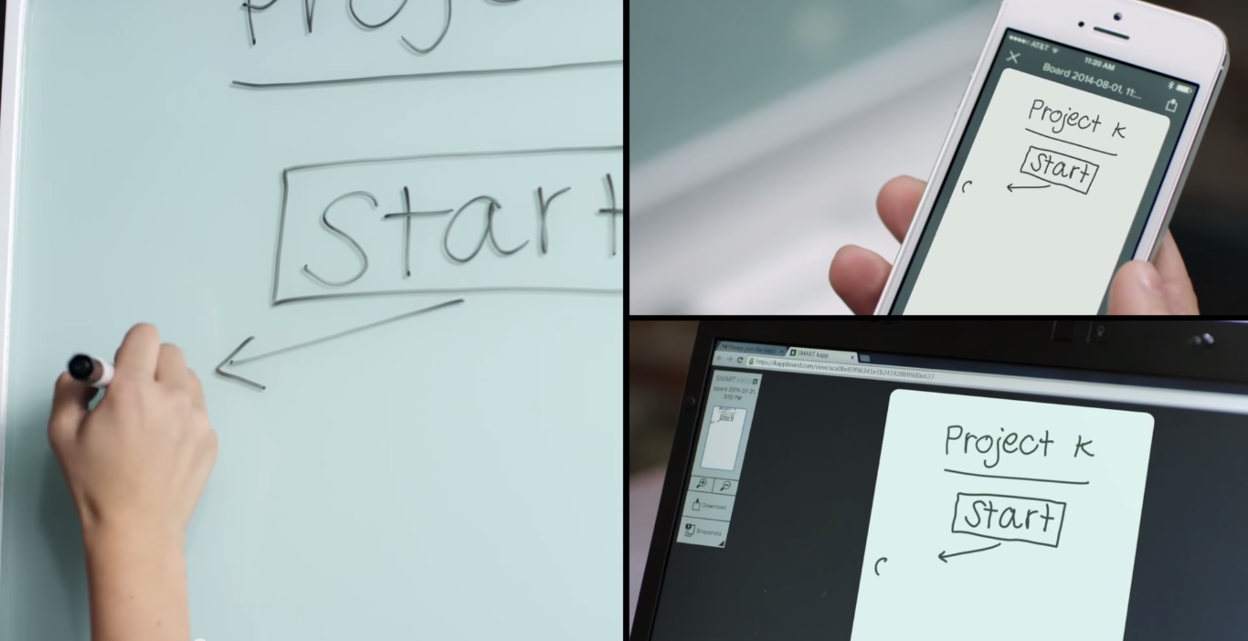 Content is shared with other people via the accompanying Smart Kapp app or a web browser