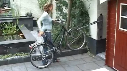 Wheelylift is a wall-mounted parking solution that saves space and effort when parking a bicycle