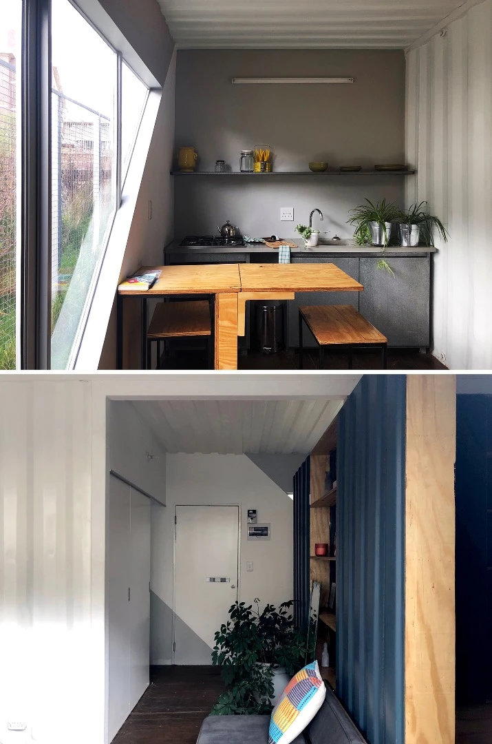 Drivelines Studios' apartments vary in size between 300 sq ft (27.8 sq m) and 600 sq ft (55.7 sq m)