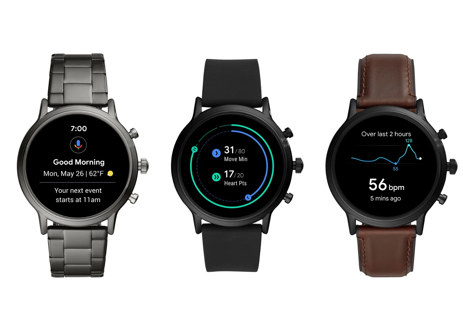 You've got six color and strap options to pick from with the Fossil Gen 5