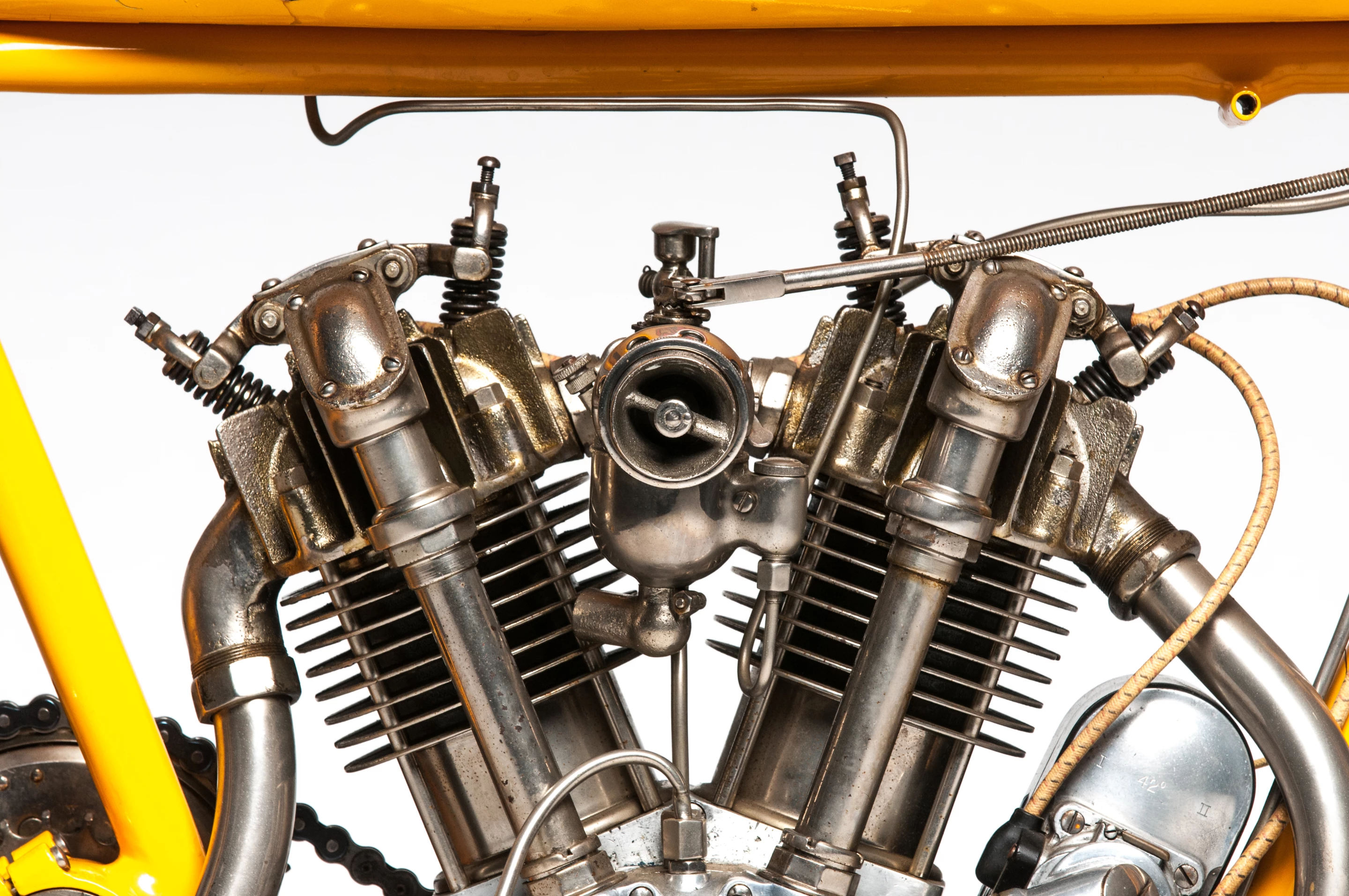 We've previously written up this 1915 Cyclone Board Track Racer (Lot S57) in great detail and consider it possible that it will sell for $1,000,000 or more. Formerly owned by Steve McQueen, the last Cyclone to come up for auction set a then world record.