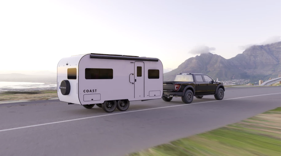 At close to 5,000 pounds, the Aero Build Coast might not be ideal for an electric tow vehicle, but it does offer pure-electric camping capabilities