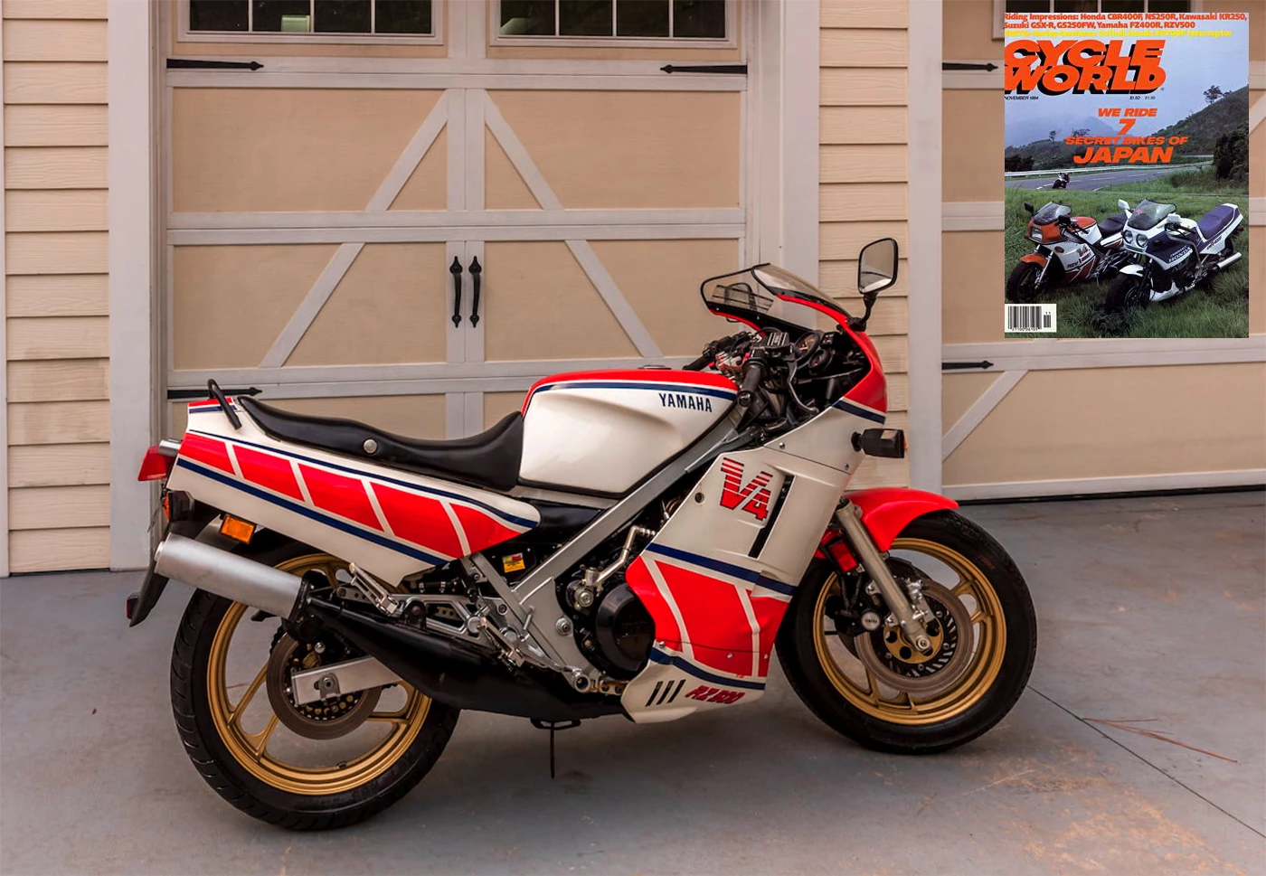 This RZ500 V4 was the cover bike for Cycle World magazine in November, 1984 and presented at auction as new. At $11,500, the V4 two-stroke engine is still not for amateurs, but it is a two-stroke and two-strokes do not sell well at auction. Incredible value. I owned one of these and can vouch for its "spirited performance."