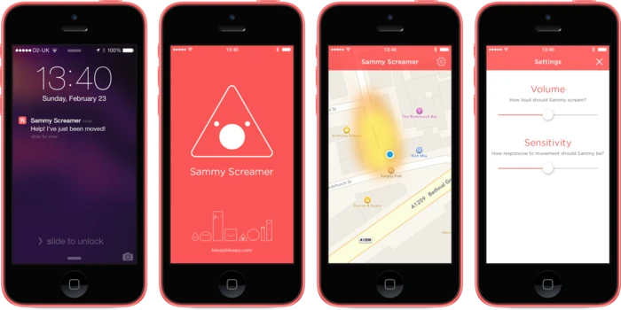 When it detects motion, the device sends an alert to a companion smartphone app using Bluetooth 4.0