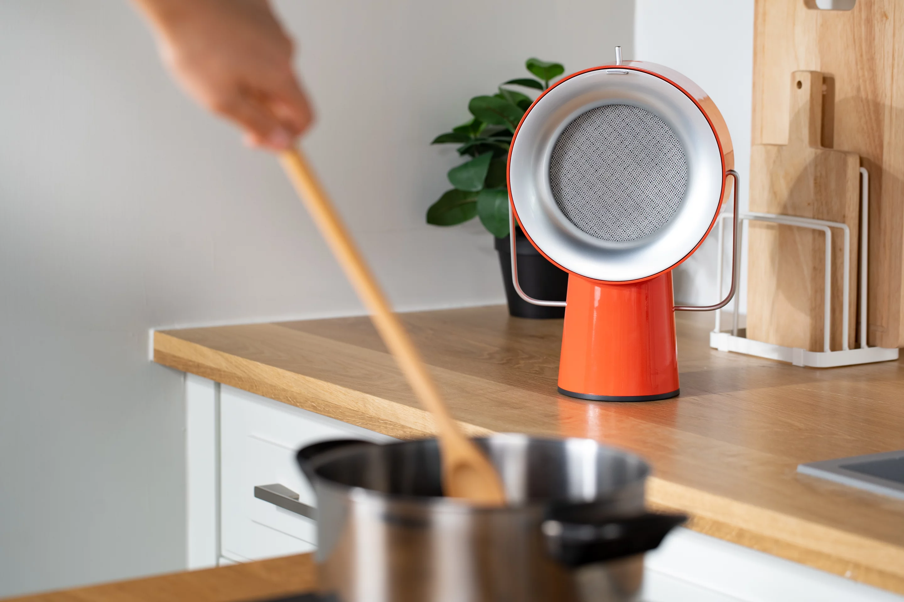 The AirHood is a portable range hood that effectively removes smoke and grease from the air while cooking