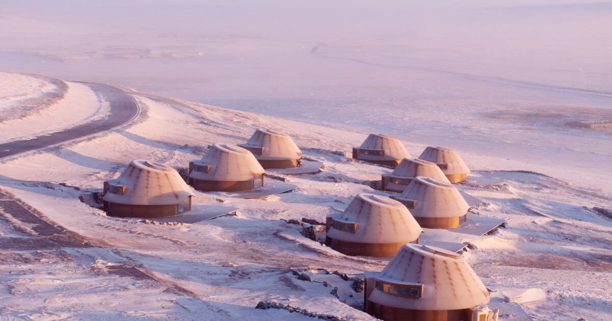 Prefabricated retreat pops up in Inner Mongolia’s volcanic landscape