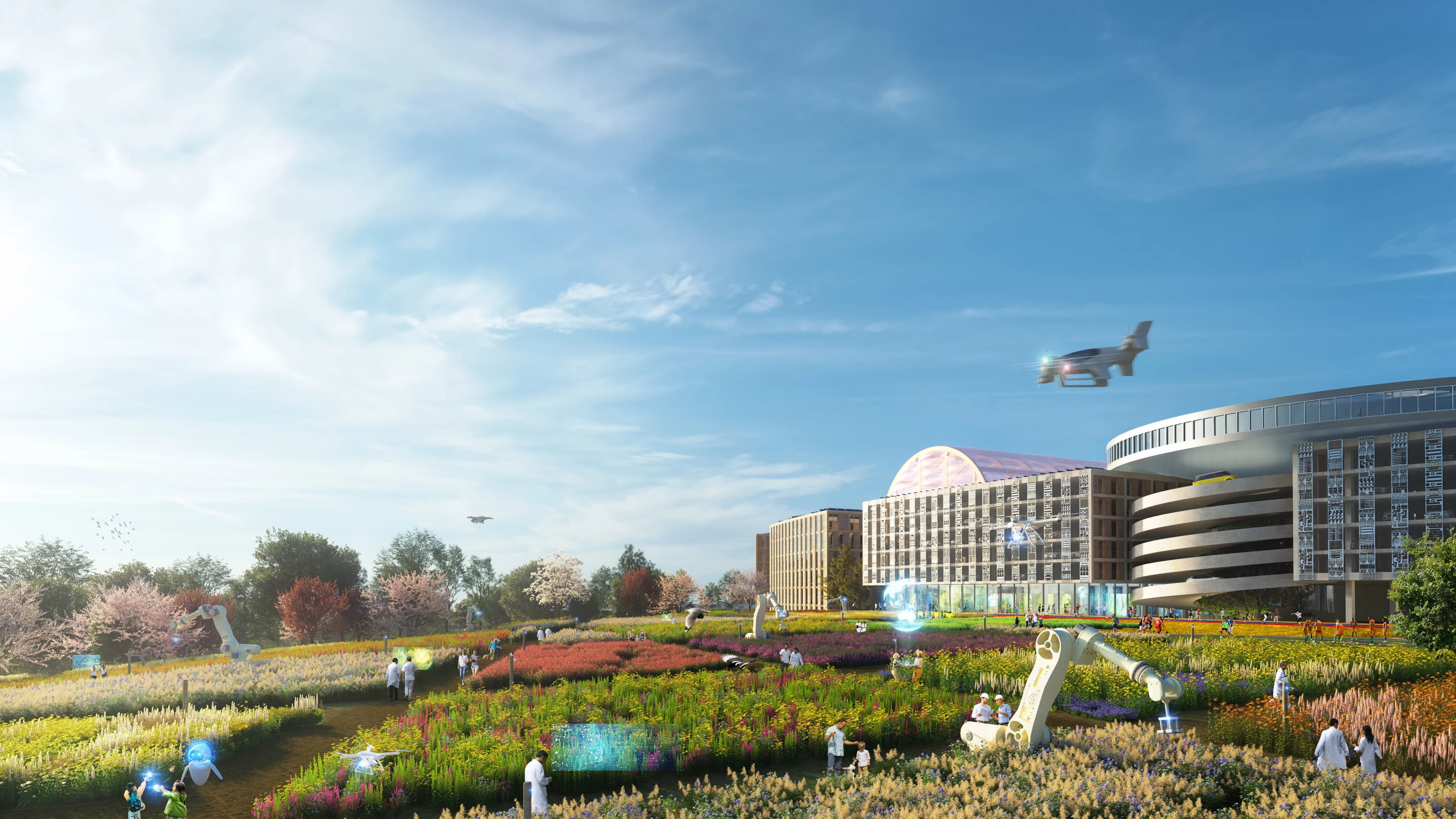 The Innovation Park Artificial Intelligence will feature significant landscaping, including meadows which will serve as test areas for agriculture-related AI research