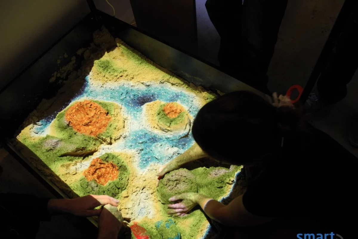 The Xbox Kinect turns an ordinary sandbox into a thriving interactive environment.