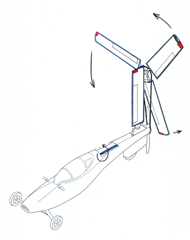 Dezső is particularly proud of this feature: using the wings as a wind turbine to charge the batteries while parked – I have to agree, it's genius!