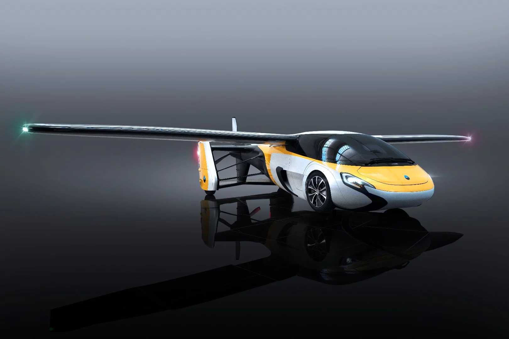 The AeroMobil Flying Car hascruise speed of 259 km/h in the air, and a max speed of 160 km/h on the ground
