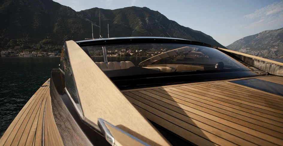 The boat features wooden craft work throughout