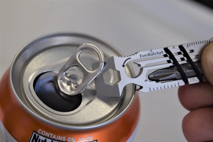 The EverRatchet multitool could be used to pop open a can