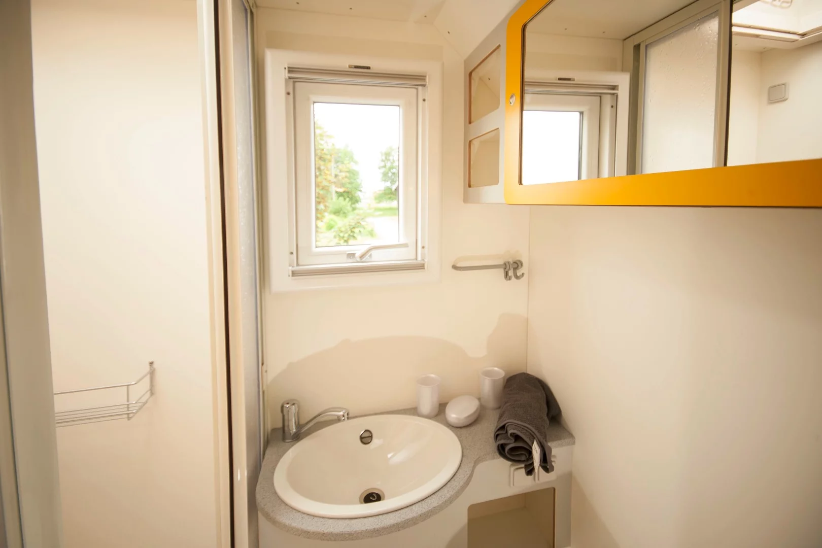 The EX 435 is a fairly compact motorhome, but it does fit a dry bathroom inside