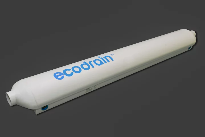 The EcoDrain uses outgoing hot water to heat incoming cold water