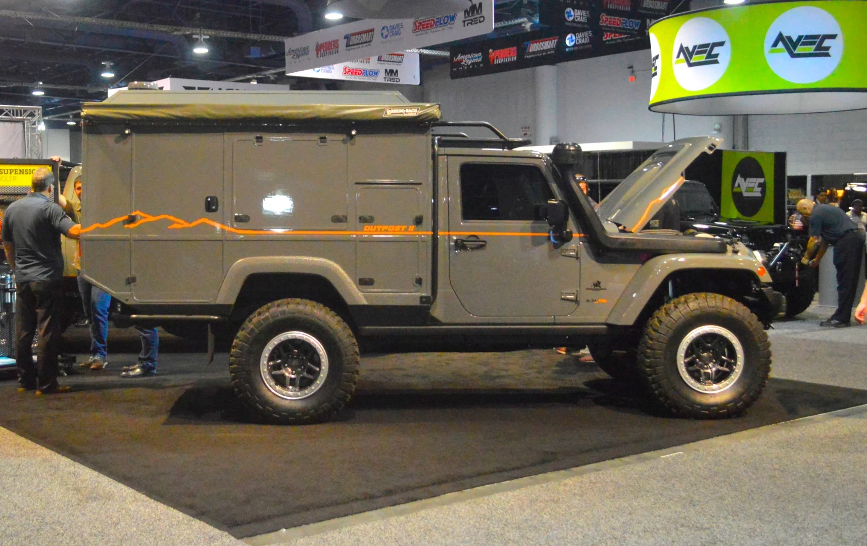 A big highlight of SEMA's overlanding offerings, American Expedition Vehicle's Outpost II concept