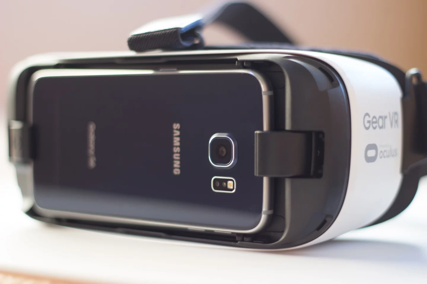 We're using a Galaxy S6 inside the Gear VR, but it's also compatible with the GS6 edge, Note 5 and GS6 edge+