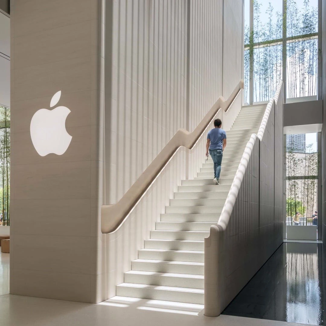 Apple Cotai Central store in China is situated among a bamboo grove