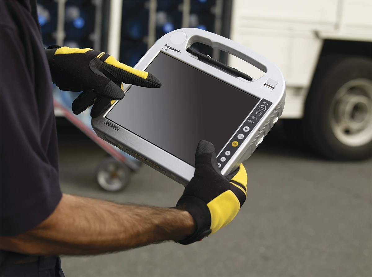 Panasonic's H1 Field tablet computer is light enough for use by couriers