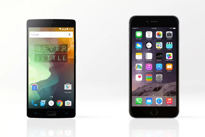 Gizmag compares the features and specs of the OnePlus 2 (left) and iPhone 6 Plus