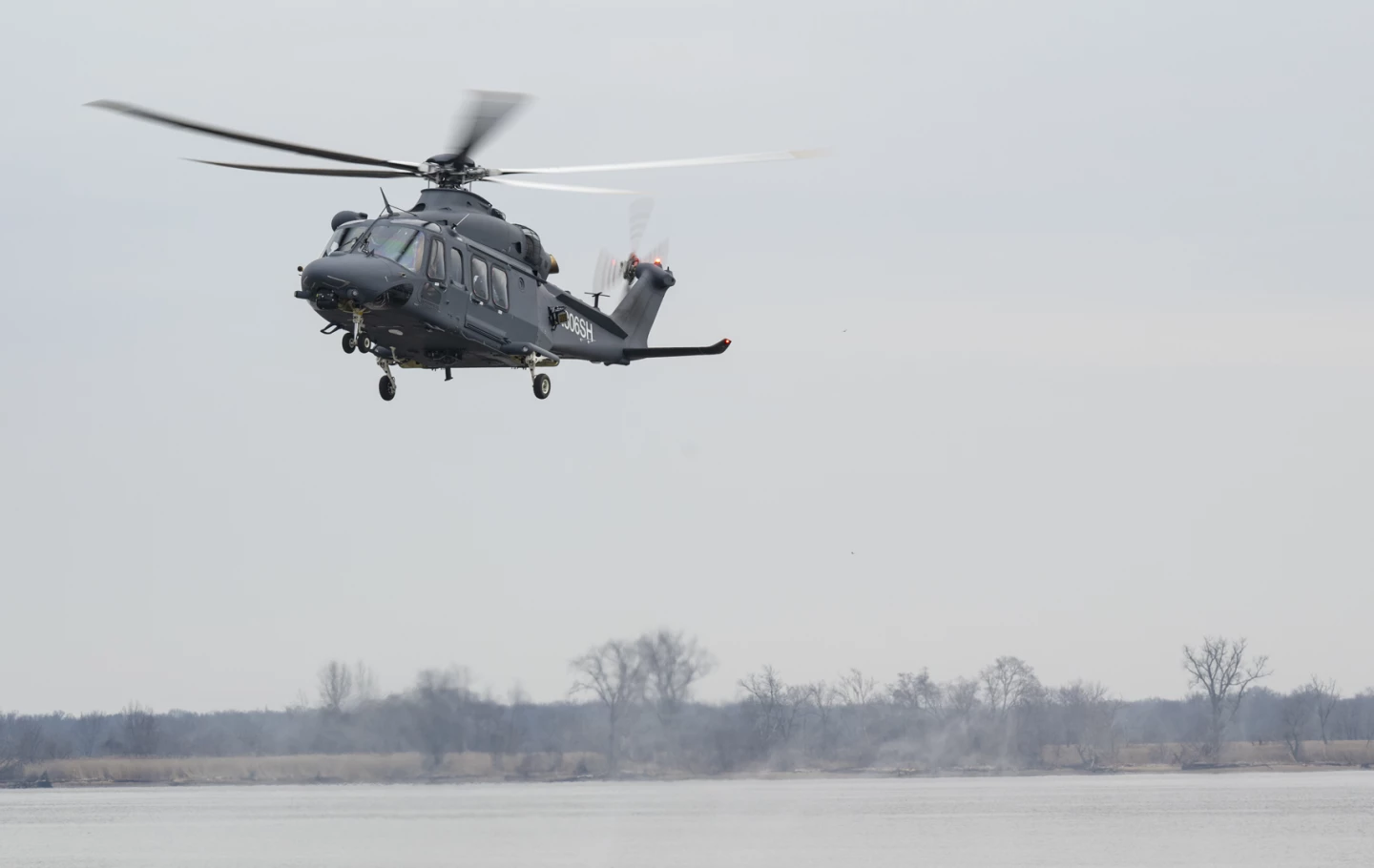 The Grey Wolf coming in to land with landing gear down