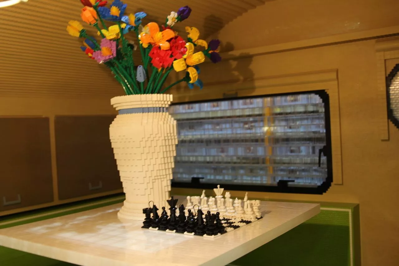 Lego flowers and chessboard