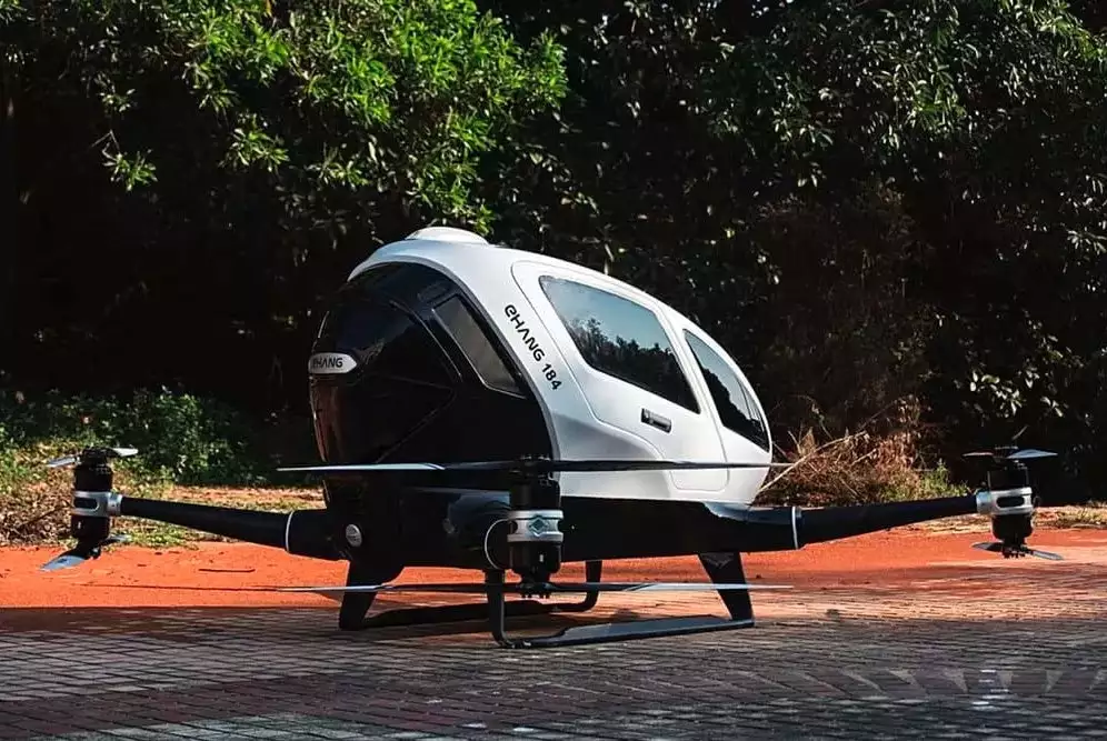 Early prototype of the Ehang taxi drone