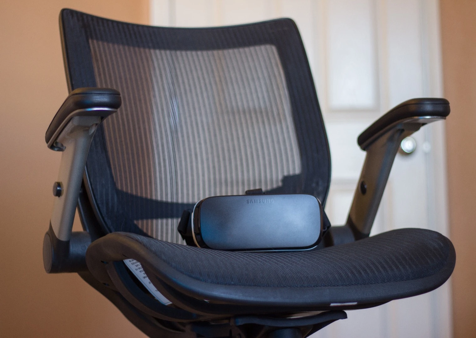 You'll get the most out of the Gear VR's wireless nature with a spinning office chair