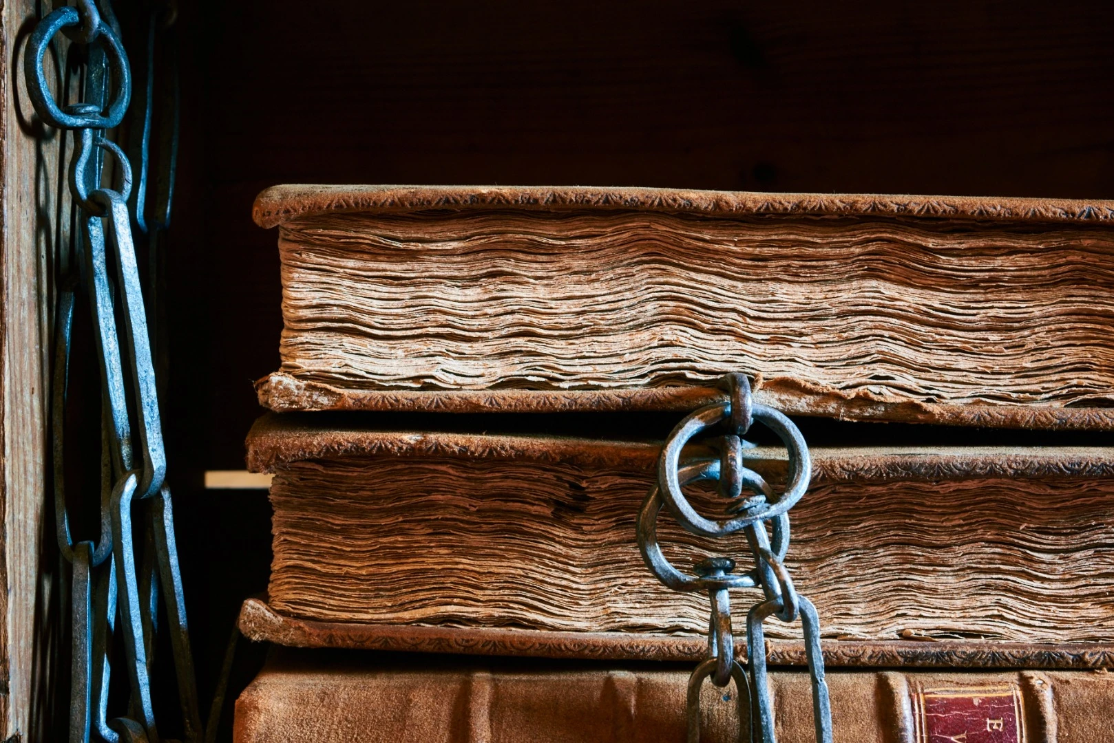 Shortlisted - Old Library, Jesus College, Cambridge. "Chained books at the Old Library, Jesus College, Cambridge."