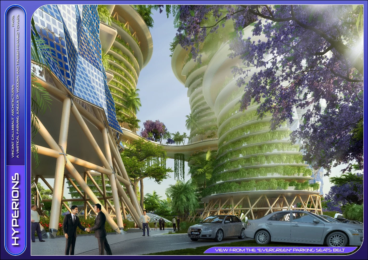 Solar panel "scales" will be affixed to the towers' facade