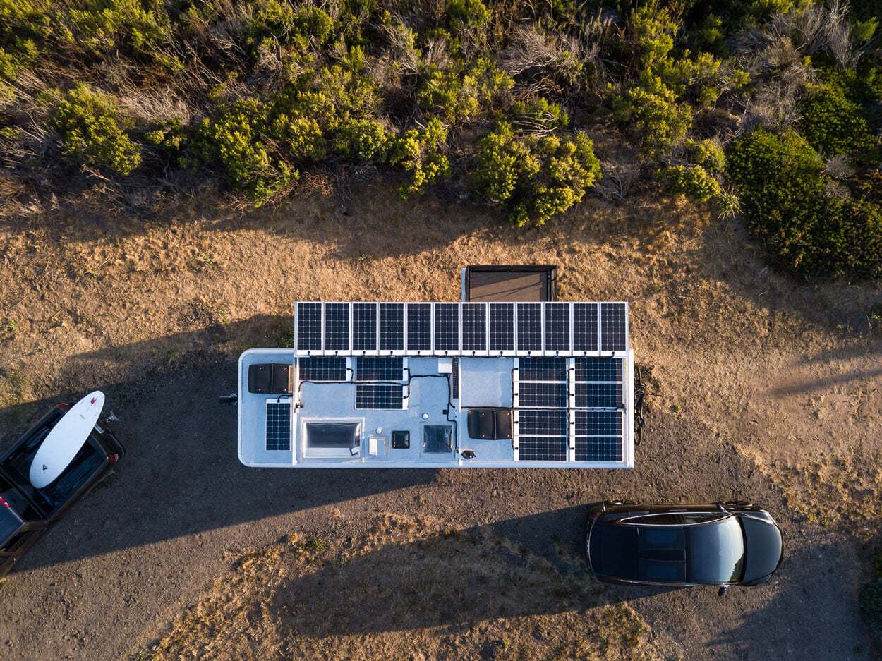 The expandable Living Vehicle solar system offers up to 3,520 watts