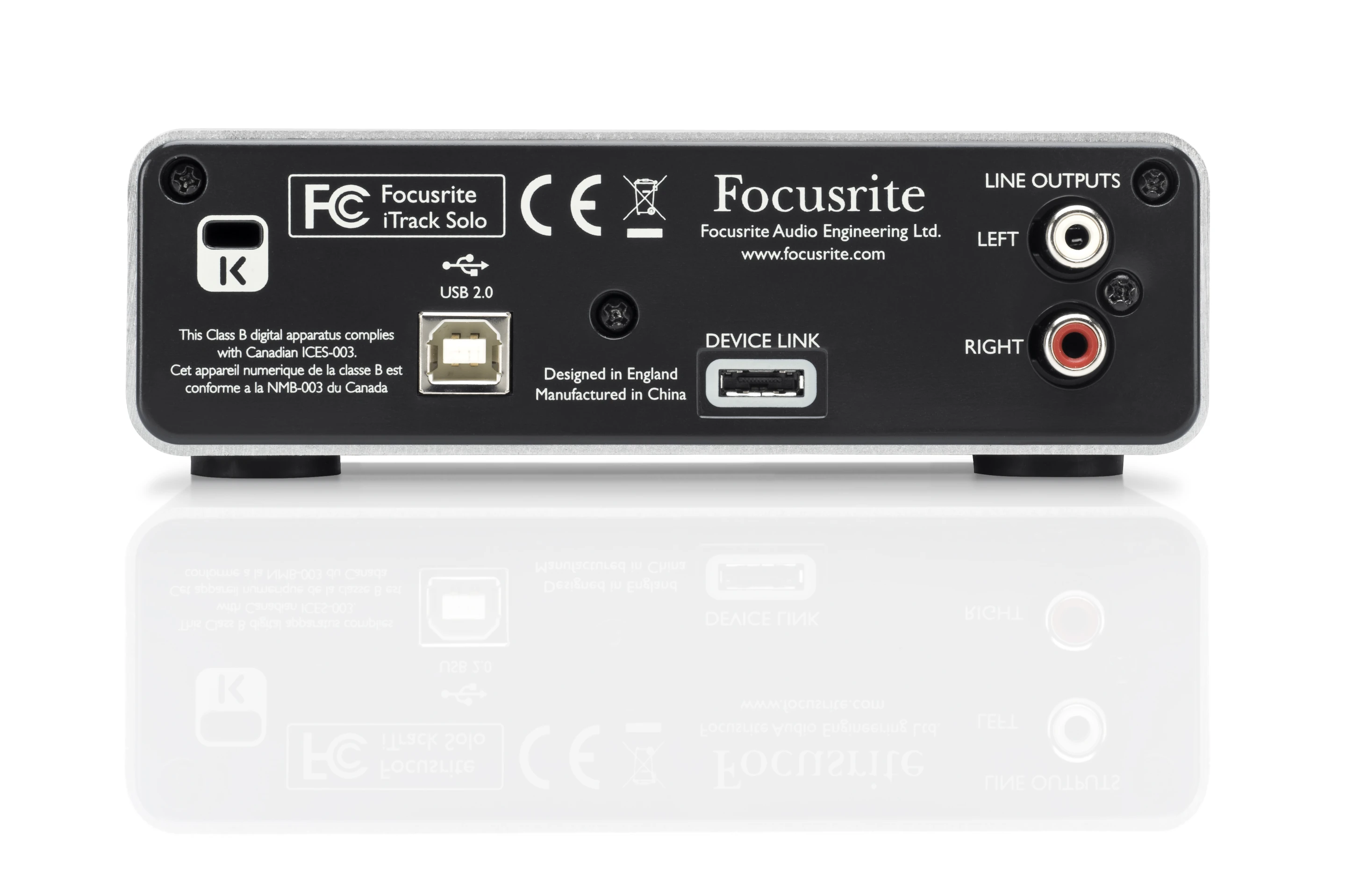At the back of the unit there's a USB port, a Device Link port and left/right unbalanced RCA Phono monitor outputs