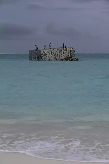 The installation is around 500 feet off the beach