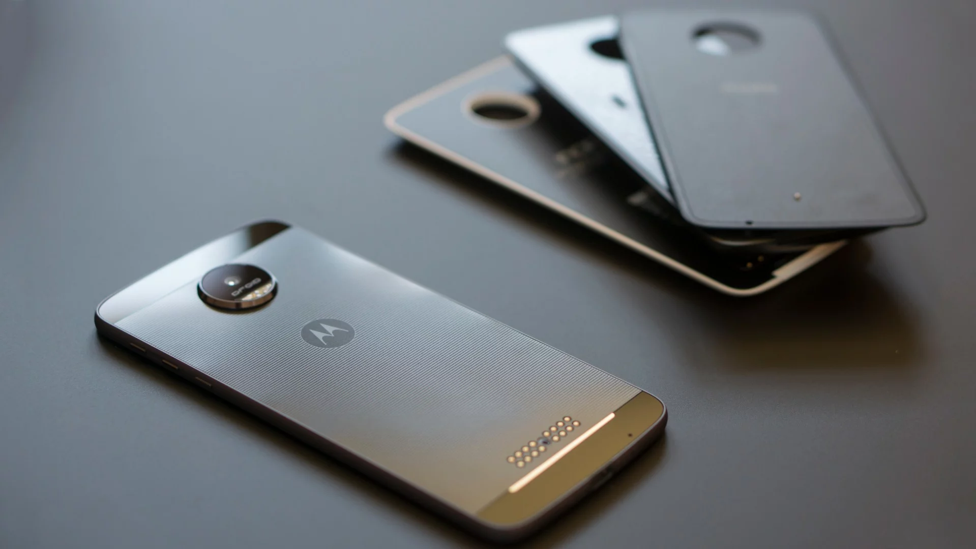 Moto Z Droid, with several Moto Mods