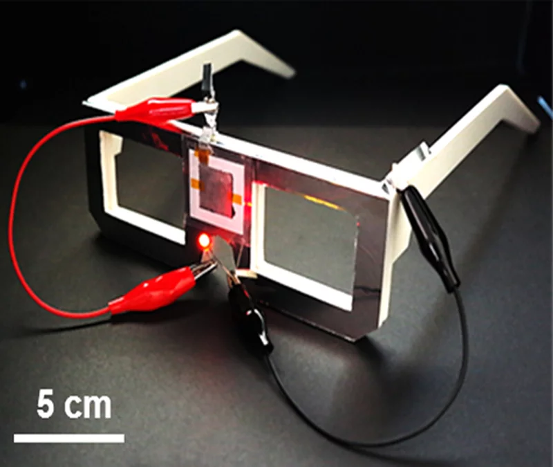 The team printed a battery onto a paper glass, that resembles the Google Glass.