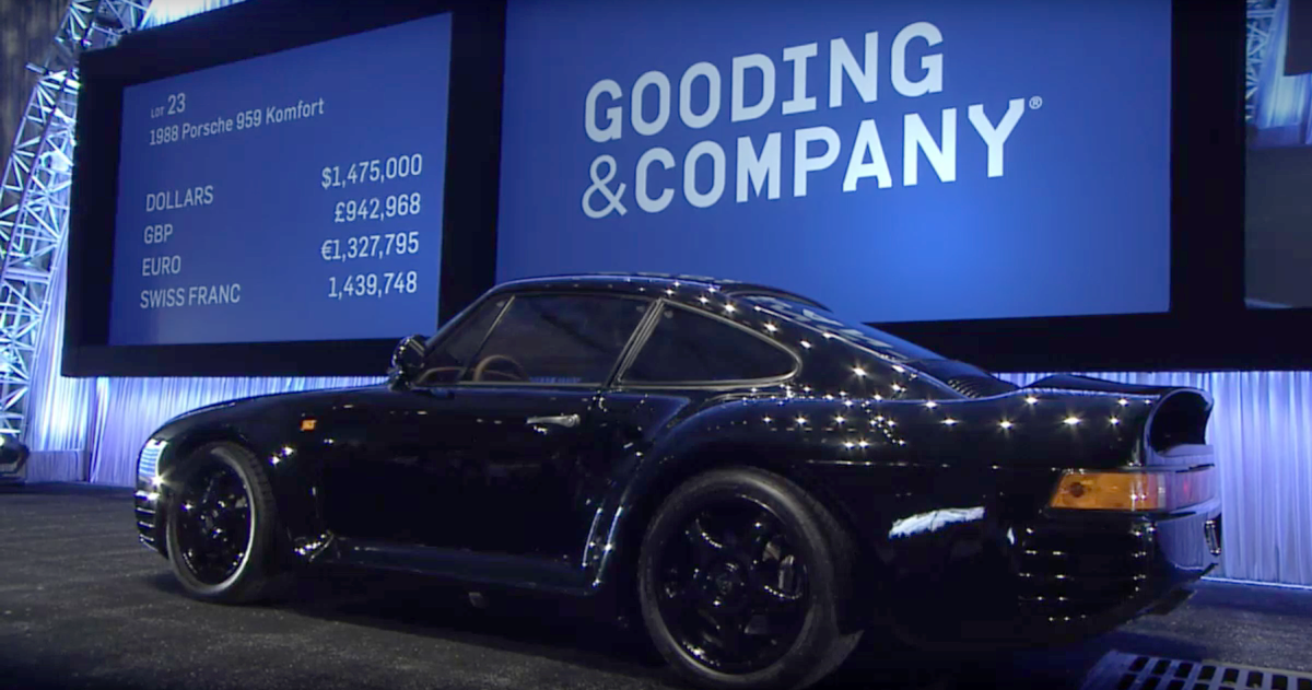 This 1988 Porsche 959 Komfort sold for $1,732,500
