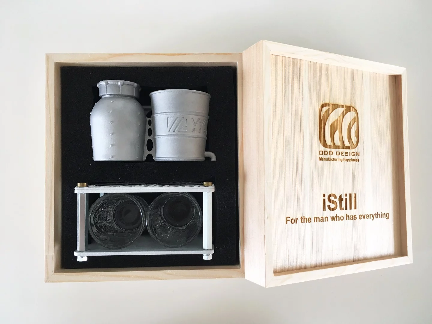 The iStill was packaged in a presentation box before being sent to Wohlers Associates in Colorado, US