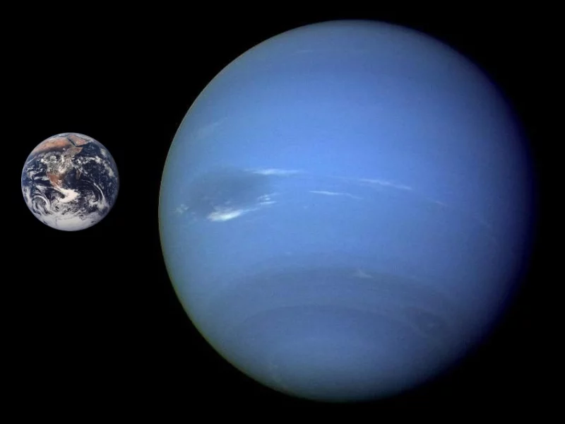 Comparative sizes of Earth and Neptune (Image: NASA)