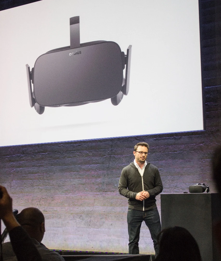 Iribe with an official press image of the Rift