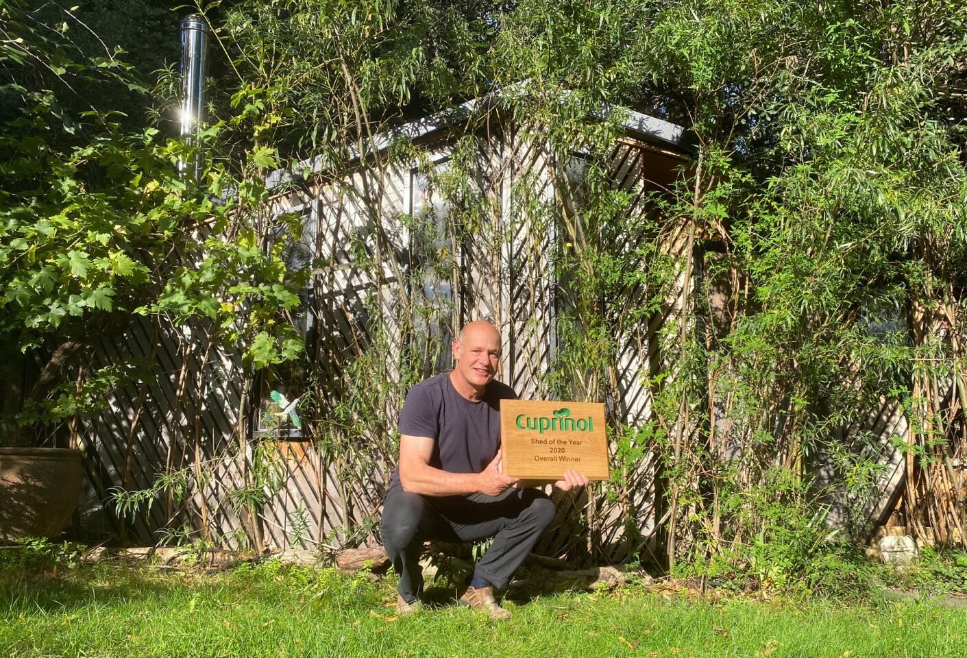 Enthusiastic amateur shed builder Daniel Holloway won the 2020 Cuprinol Shed of the Year competition with his Bedouin Tree Shed