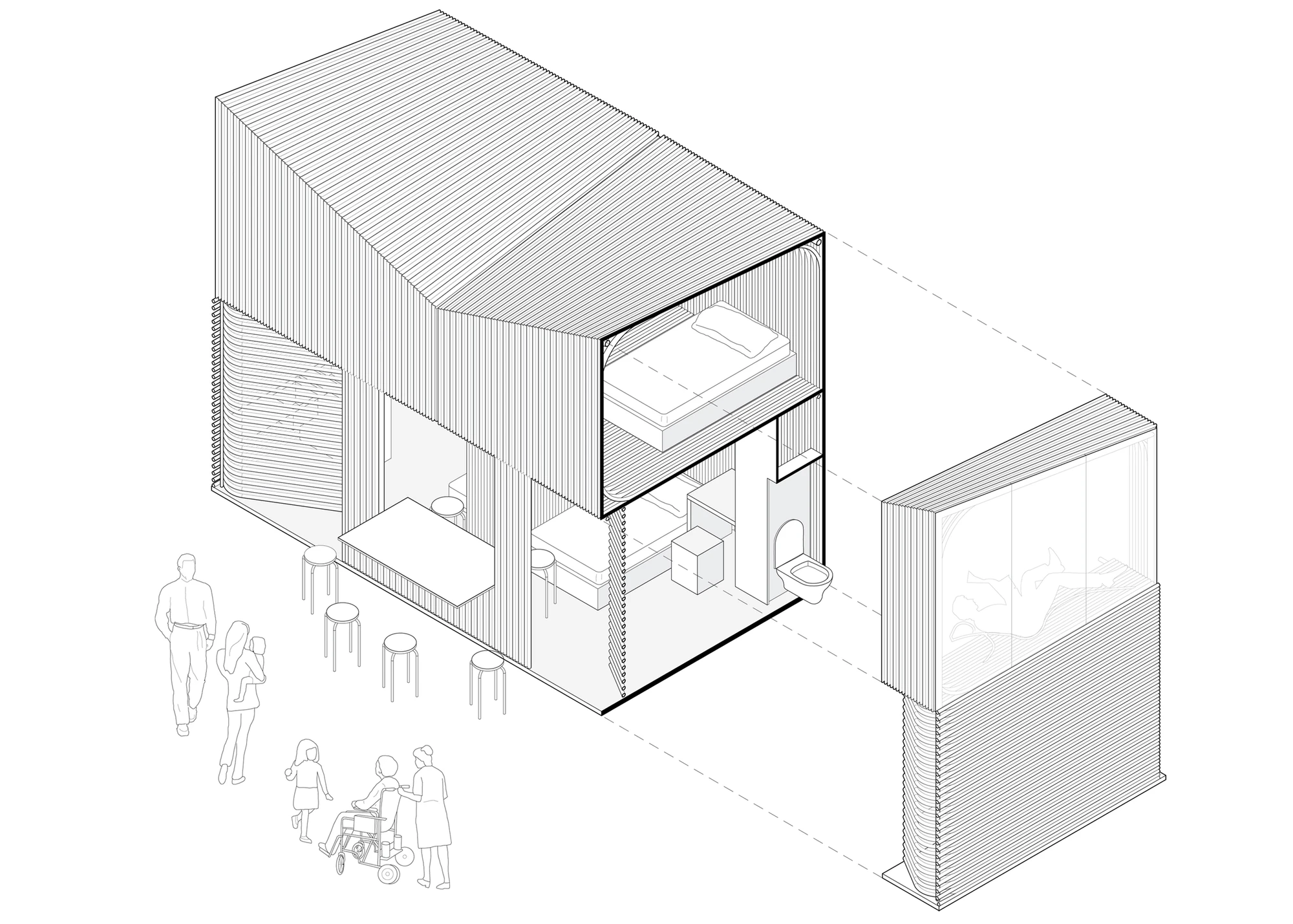 Architectural drawing of a Bamboo Micro House (Image: AFFECT-T)