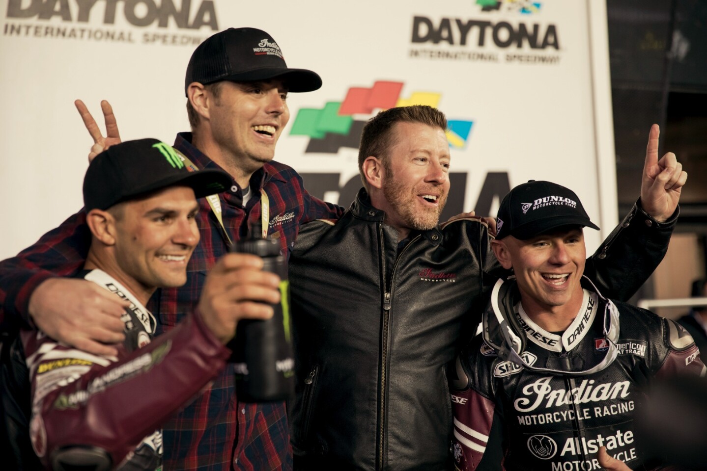 Gary Gray (3rd from left) with the new Indian Wrecking Crew - Jared Mees, Brad Baker, Bryan Smith