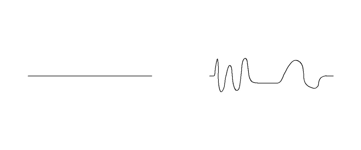 A 1D analog to a plug with more volume than the hole it fills is a curve with more length that the (external) distance between its endpoints (Image: B. Dodson)