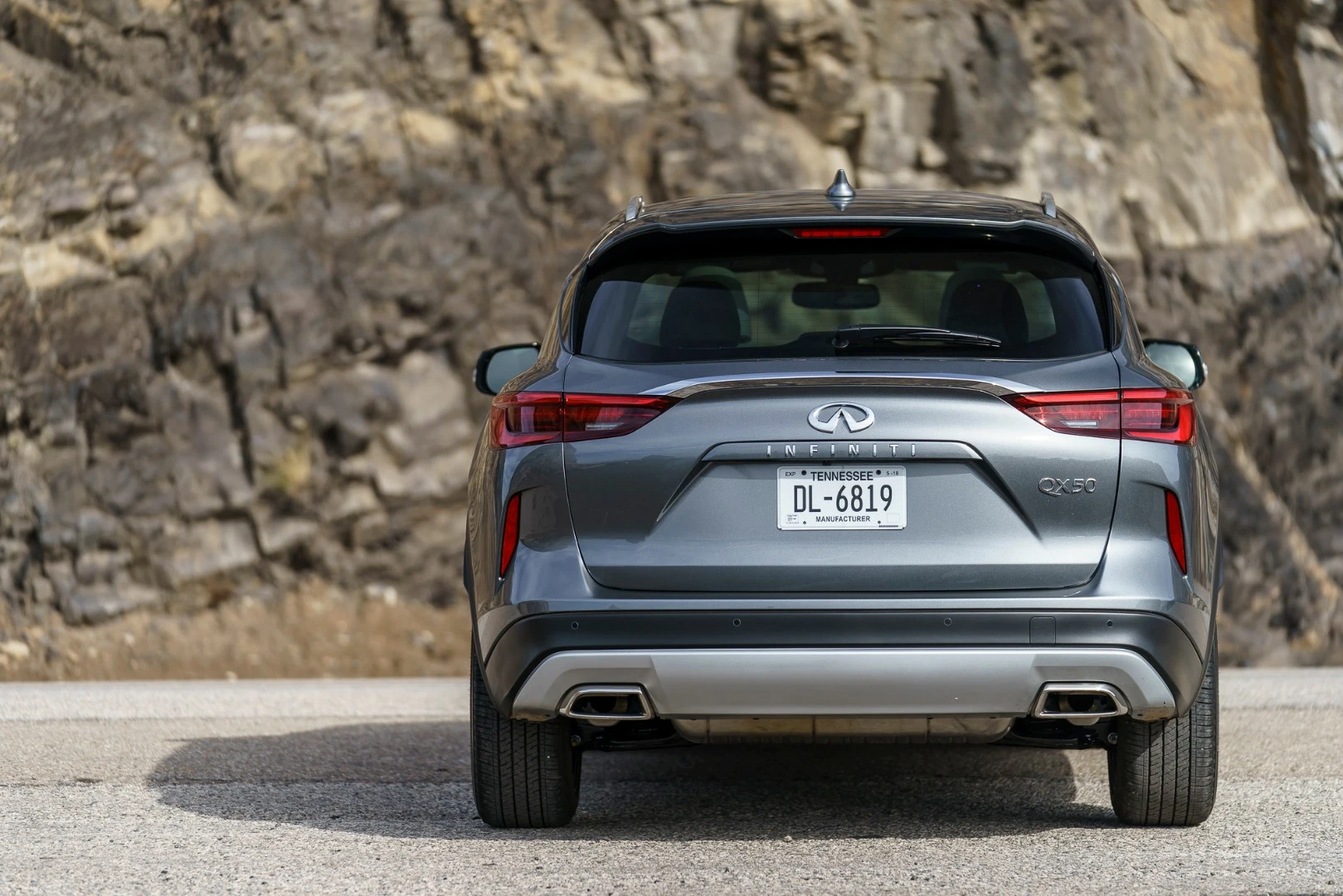 The 2019 Infiniti QX50's rear hatch has less encroachment from the lights and pinching roofline and side panels versus the previous-generation
