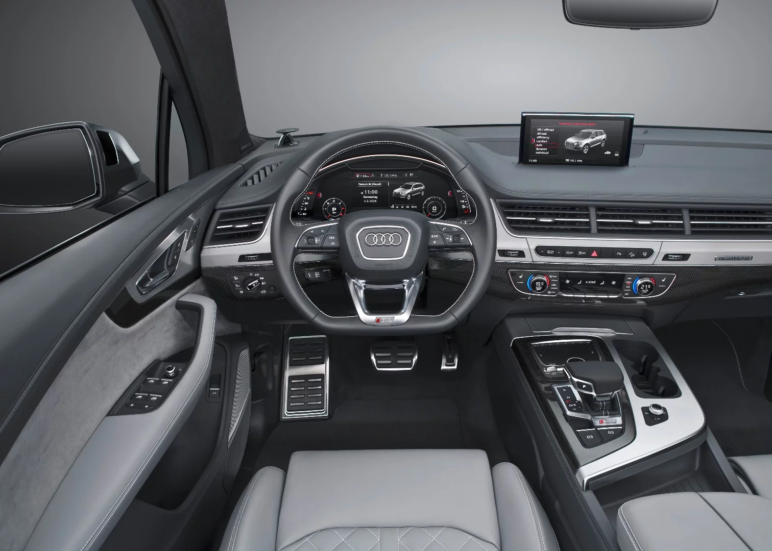 Audi's impressive virtual cockpit system features here, as does upgraded MMI