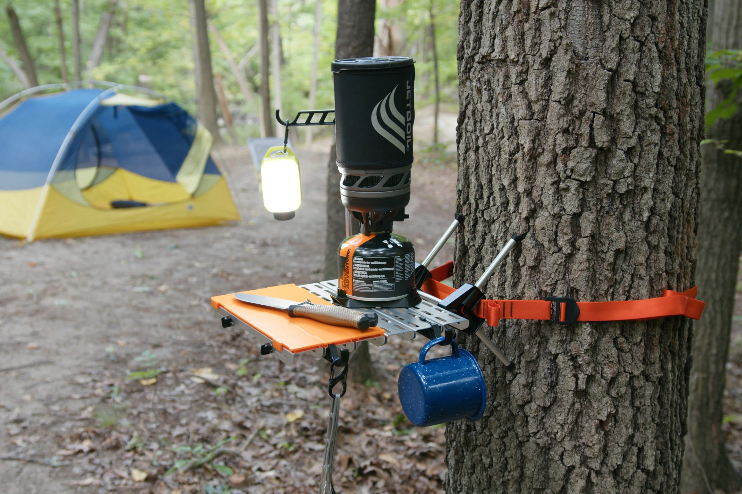 Ultralight Tree Table Kimberlite Tree Table: Packable modular camp surface for trees