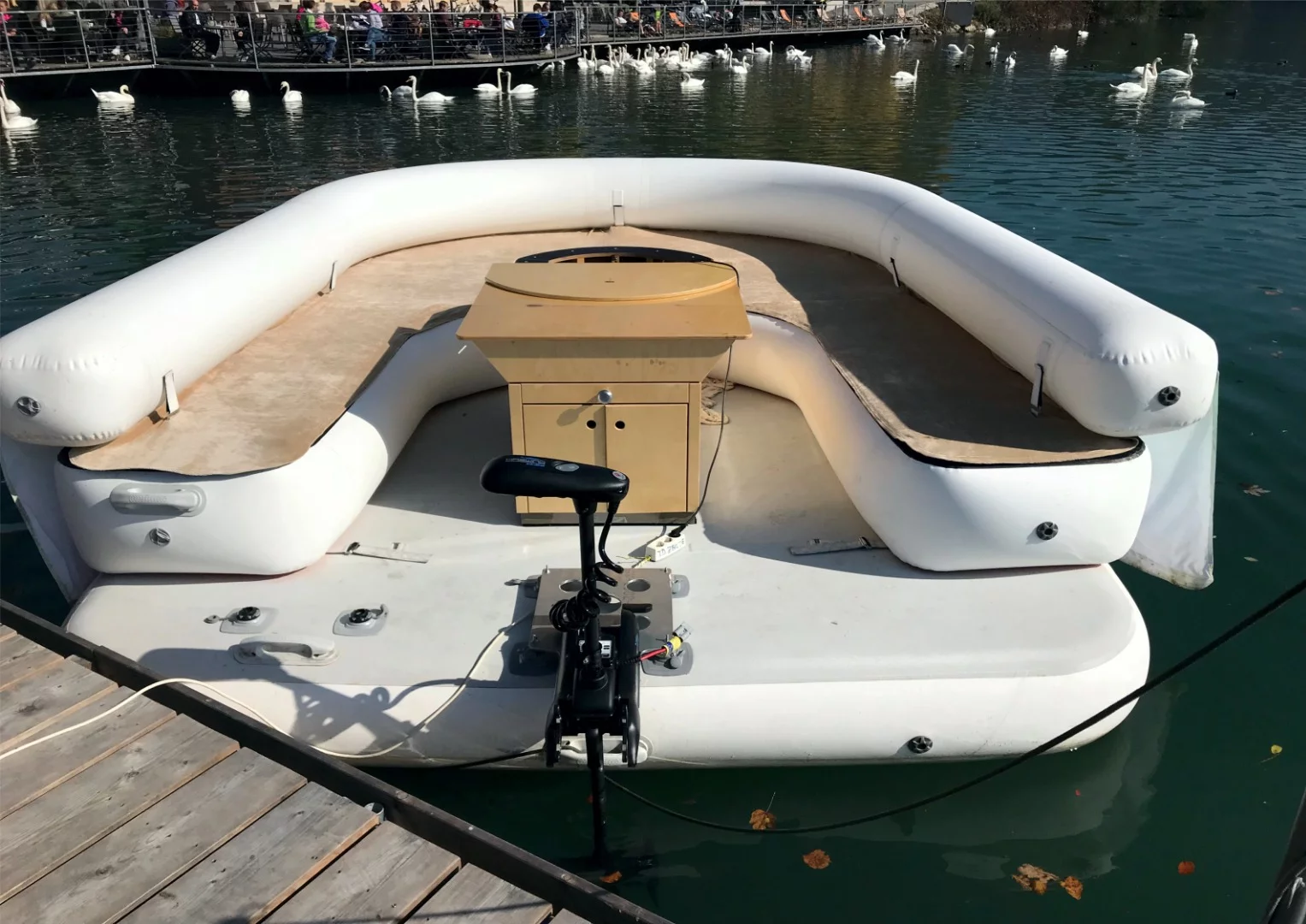 The EcoCraft is a floating platform designed to take it slow on calm waters, and drink in your surroundings