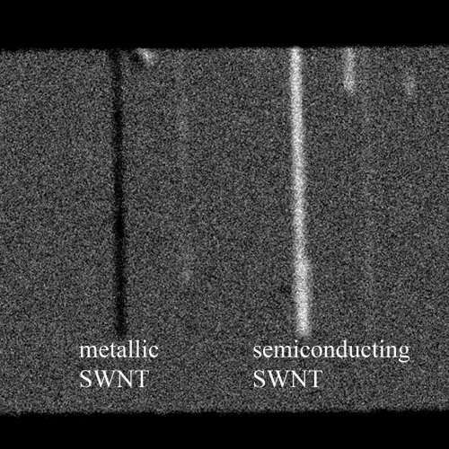 A new screening tool which uses a process known as "transient absorption" to detect metallic in single-walled carbon nanotubes (Image: Weldon School of Biomedical Engineering, Purdue University)